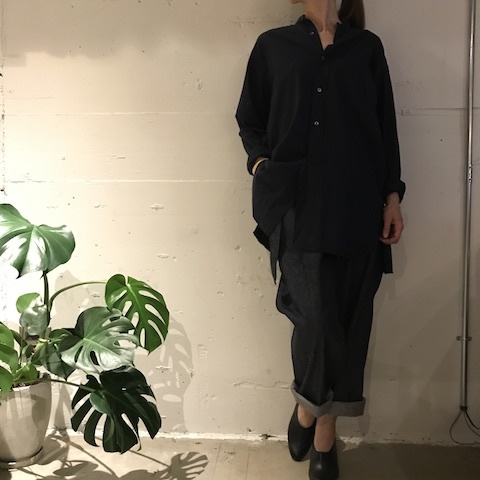 コットンネル バンドカラーシャツ COMOLI_d0364239_16234329.jpg