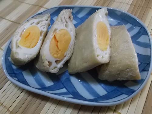 卵の袋煮&三尺ささげのごま味噌和え_f0019498_20143591.jpg
