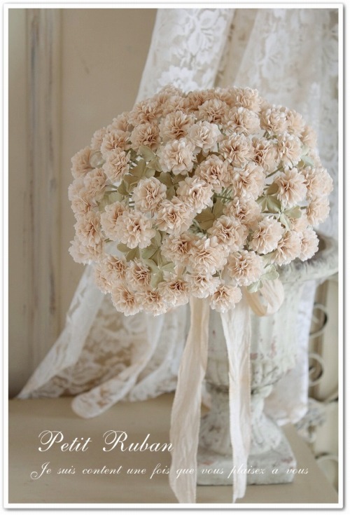 布花 白百合のブーケ ウエディング ブーケ 布花- 染花-手染め