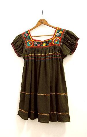  Vintage Pakistan Cotton Dress, Embroidered Tunic, Bird Print Top ♪_c0220830_18425981.jpg