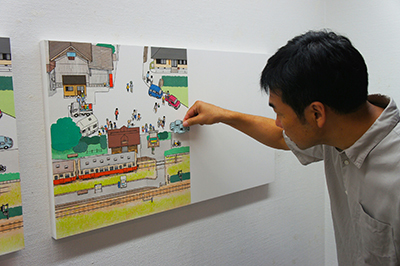 岡本雄司 絵本原画展 『れっしゃが とおります』開催中です!_f0171840_19540002.jpg