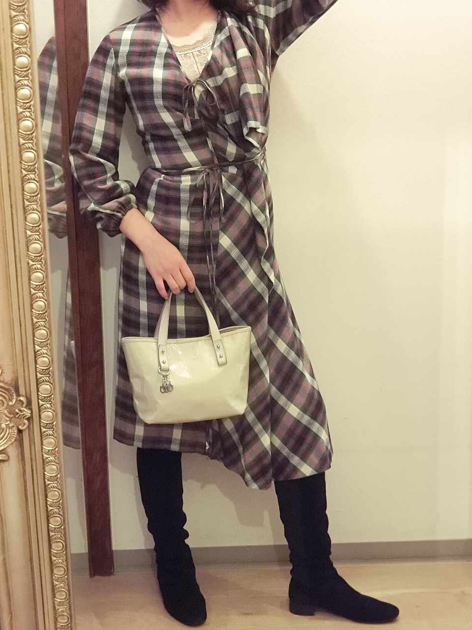 Vivienne Westwood チェックシャツワンピースコーデ : 下北沢