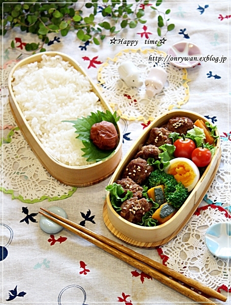 一口ハンバーグ弁当♪_f0348032_18301823.jpg