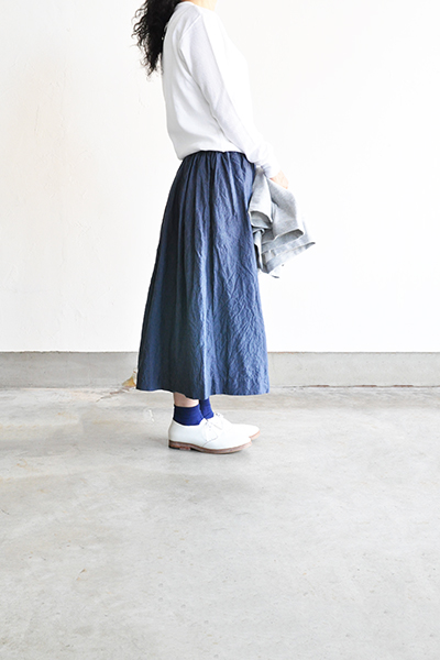 jujudhau　GATHER SKIRT (COTTON NAVY)_d0120442_16155158.jpg