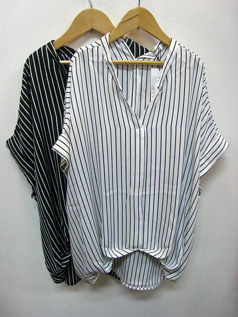 ＯＳＭＯＳＩＳ （オズモーシス）　タックスキッパーブラウス　ＢＬＡＣＫ×ＷＨＩＴＥ_a0089359_1361590.jpg