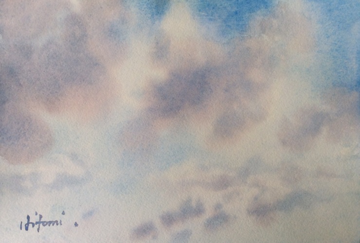 雲 水彩画 その4 兵衛のソース ポッと出っスけど杉山ひとみ 水彩画ブログ 雲 水彩画 その4 兵衛のソース ポッと出っスけど杉山ひとみ 水彩画ブログ