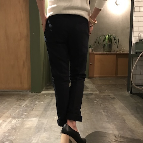 コットンスエード素材のtrousers TUKI_d0364239_16332688.jpg