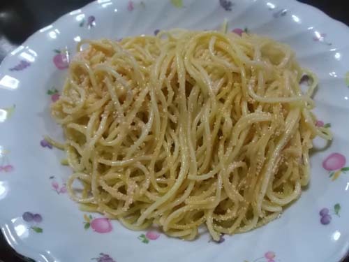じいちゃんの料理　みょうがの天ぷら&たらこスパゲティ_f0019498_10135481.jpg