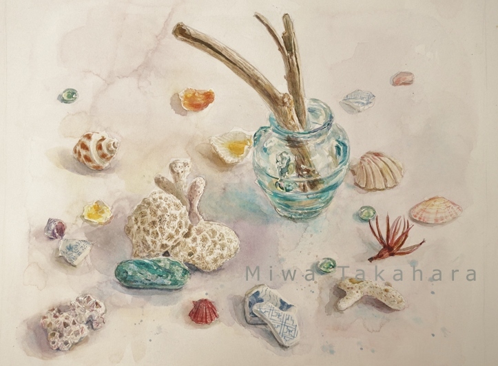 貝の絵 3 海の記憶 Miwa Watercolor Garden 貝の絵 3 海の記憶 Miwa Watercolor Garden