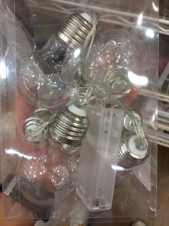 100均で手作り電球ガーランド 本日も晴天なり ちょっとそこまで自転車で