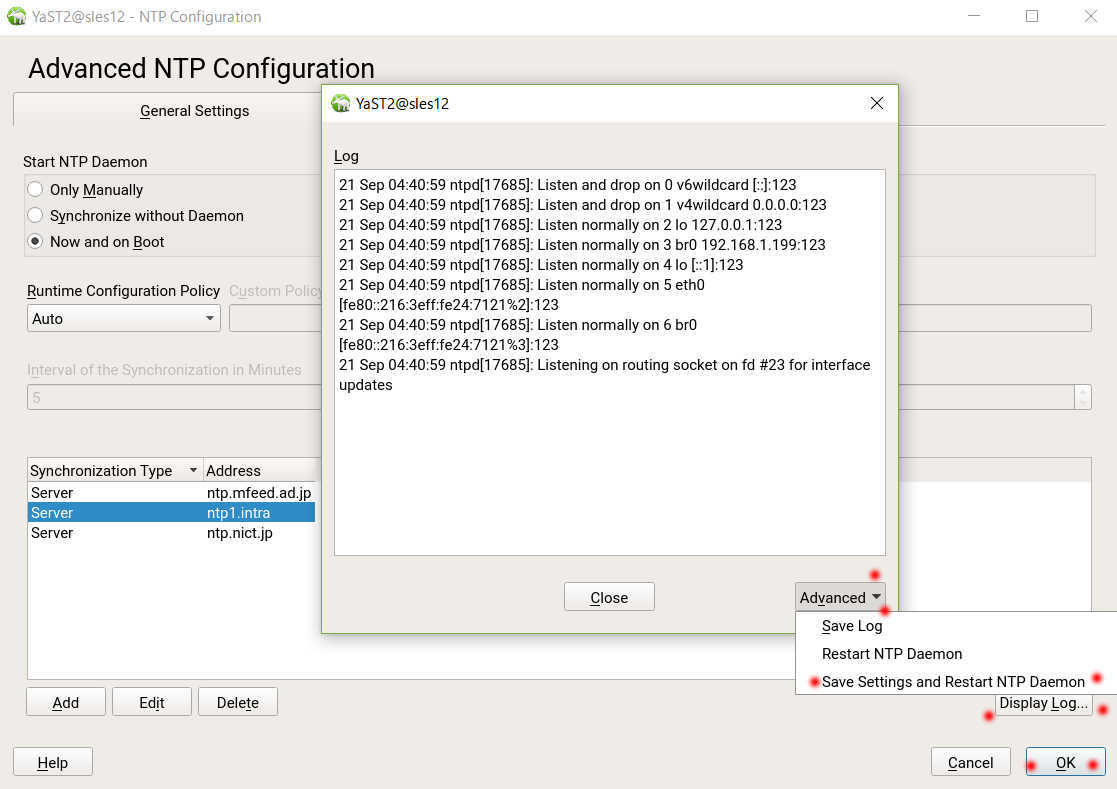 SUSE Linux (SLES12) を YaST で NTP の設定_a0056607_16051267.jpg