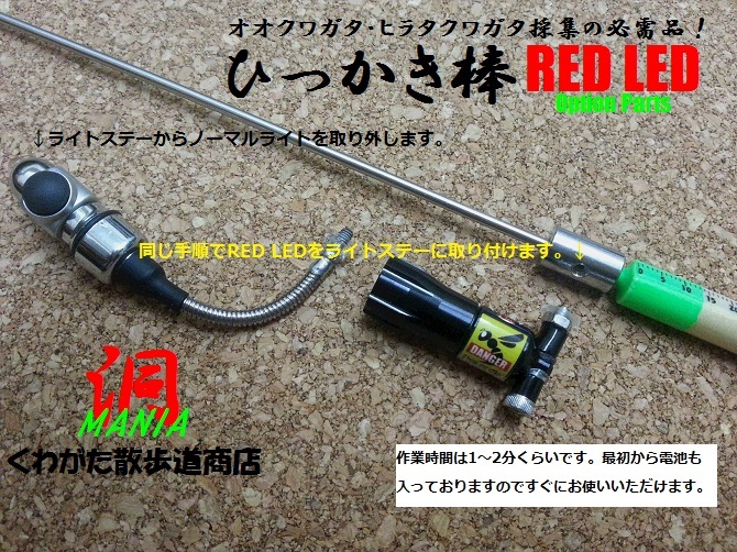 くわがた散歩道商店 樹液採集の必需品！「ひっかき棒専用 RED LED（赤色ライト）」発売♪_f0183484_04301196.jpg