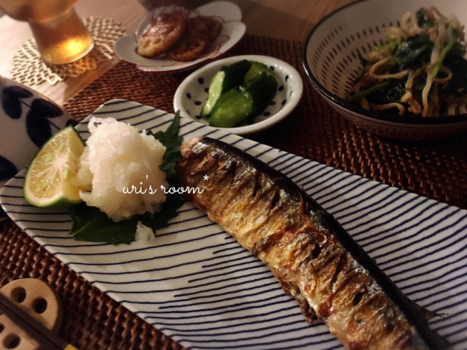 わが家の魚焼きグリル!それから秋を感じる秋刀魚の晩ごはん。_a0341288_22180659.jpg