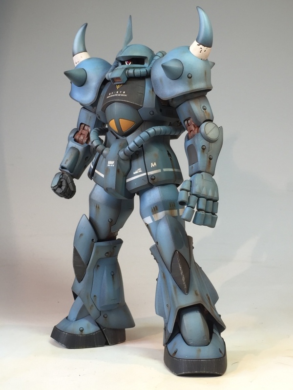 MGグフ　改修塗装済完成品　台座付き 1/100 MG グフ改修 塗装済み完成品 | ハピネス工房