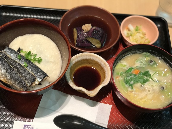 いわとろ丼とたっぷり野菜の麦味噌汁@大戸屋（橋本）_c0212604_19185814.jpg