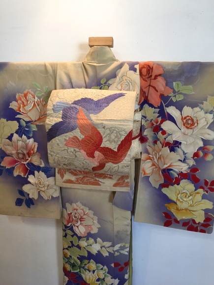 30日から!目黒「空フル」逸品!薔薇と小手毬訪問着×水色朱色鳩刺繍帯♪販売商品39_c0321302_02124027.jpg