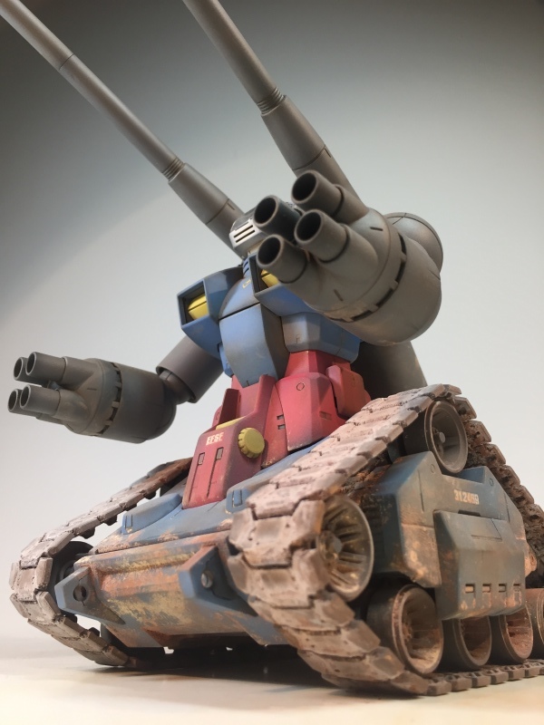 MG 1/100 RX-75 ガンタンク 戦場風 ウェザリング塗装完成品】 : K