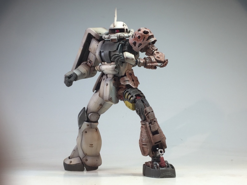 完成品MS-06K ザクキャノン　エルマースネル専用機（ホワイトオーガー） MG MS-06J ザクII エルマー・スネル専用機 (ホワイトオーガー