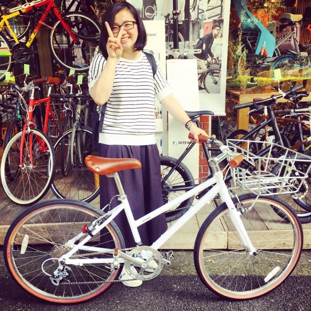 ☆今日のバイシクルガール☆ 自転車女子 自転車ガール ミニベロ クロスバイク ライトウェイ トーキョーバイク シュウイン ラレー ブルーノ おしゃれ自転車 マリン ターン_b0212032_20430675.jpg