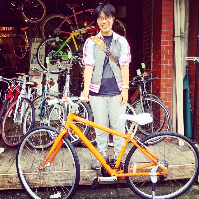 ☆今日のバイシクルガール☆ 自転車女子 自転車ガール ミニベロ クロスバイク ライトウェイ トーキョーバイク シュウイン ラレー ブルーノ おしゃれ自転車 マリン ターン_b0212032_20451418.jpg