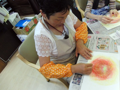 オイルパステル画 ~ 林檎の量感画 ~_e0222340_1528264.jpg