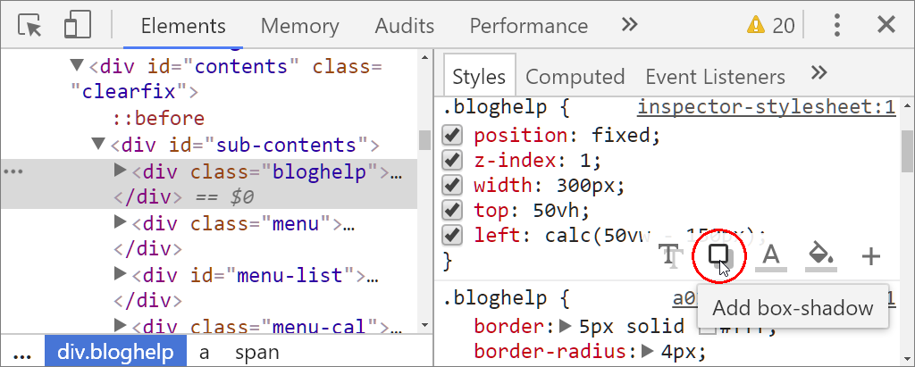 Chrome DevTools を使ってみよう　（26）　ページ中央の配置指定と背景暗転_a0349576_16150893.png