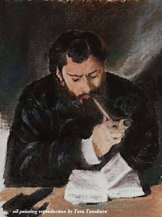 ルノワール作 クロード モネの肖像 を模写する 画家 棚倉 樽のアートギャラリー ルノワール作 クロード モネの肖像 を模写する 画家 棚倉 樽のアートギャラリー