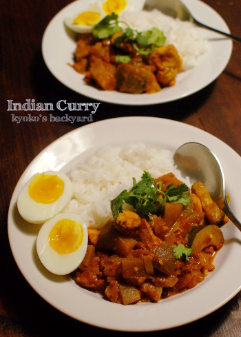 ナスとズッキーニとチキンのインド風カレー_b0253205_05355251.jpg