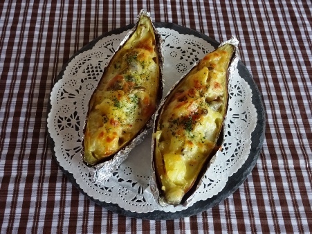 焼き芋リメイク☆ほっくほく・さつま芋のグラタン - パンのちケーキ時々わんこ