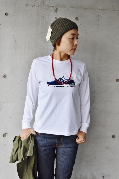 絶妙な仕上がり感です(^^♪ O.K. 手刺繍LONG TEE NB 576 バージョン!★?_d0152280_20552477.jpg
