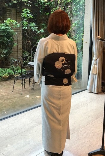 9周年・水色御召+雪輪の帯・かざり錦着物+御所解帯_f0181251_1941575.jpg