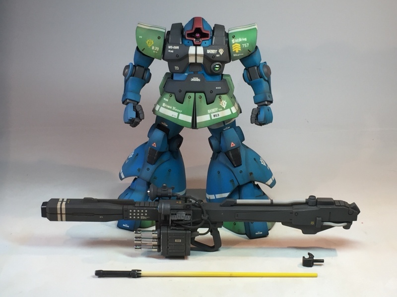 MG 1/100 MS-09R リック・ドム アナベル・ガトー専用機 試作型ビームバズーカ運用機 戦場風 改修塗装完成品】 : K.Criate's  過去作品置き場