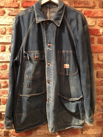 1950s \" PENNEY\'S PAY-DAY \" VINTAGE -raglan sleeve- DENIM COVER ALL ._d0172088_19574120.jpg