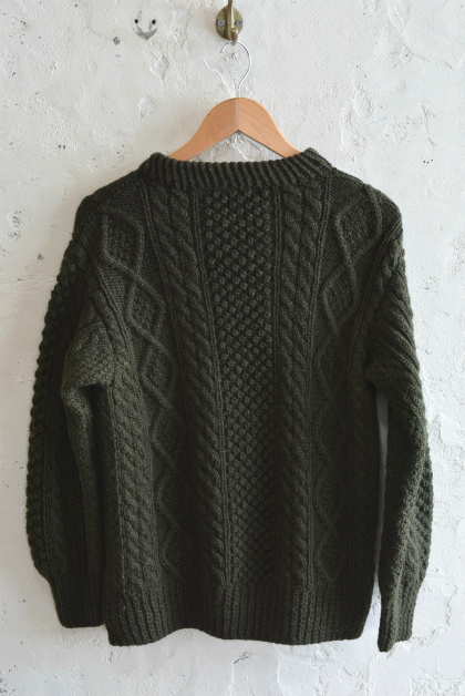 Aran sweater & fisherman knit over-dyed dark green/wine red_f0226051_13514641.jpg