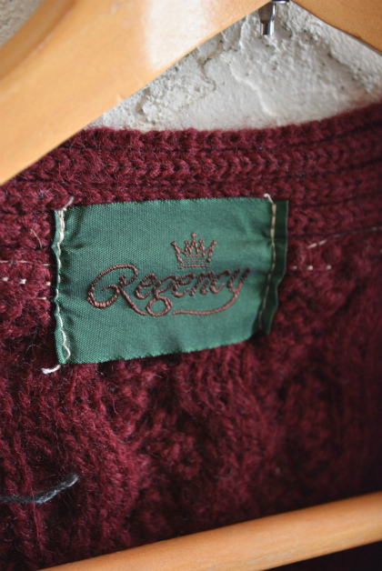 Aran sweater & fisherman knit over-dyed dark green/wine red_f0226051_14263044.jpg