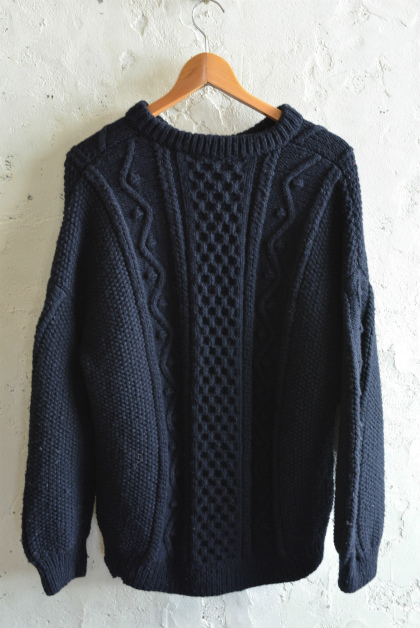 Aran sweater & fisherman knit over-dyed indigo color_f0226051_14413079.jpg