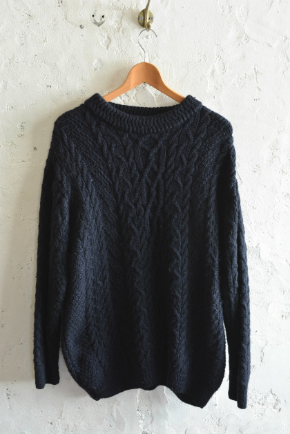 Aran sweater & fisherman knit over-dyed indigo color_f0226051_14452530.jpg