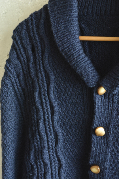 Aran sweater & fisherman knit over-dyed indigo color_f0226051_14505576.jpg