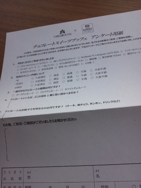 川崎日航ホテル 夜間飛行 チョコレートスイーツブッフェ_f0076001_03718.jpg