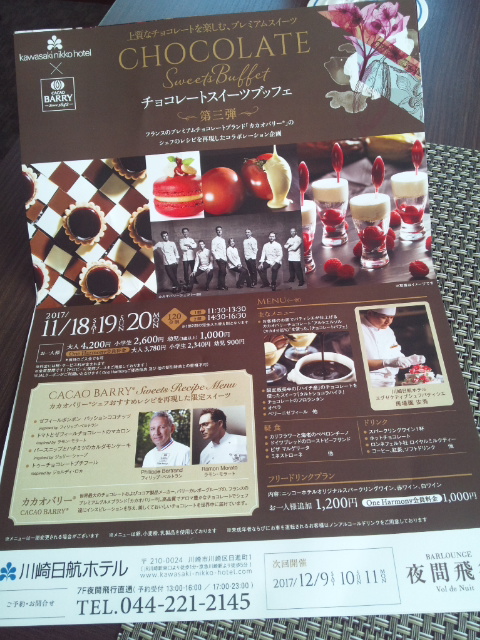 川崎日航ホテル 夜間飛行 チョコレートスイーツブッフェ_f0076001_0372941.jpg