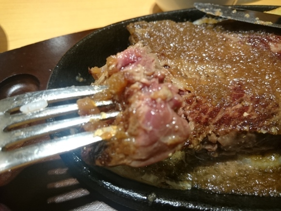 11/7 ステーキ宮八王子松木店 てっぱんステーキ240グラム宮セット + 生ビール_b0042308_10433600.jpg