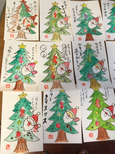 戌 絵手紙年賀状とクリスマス塗り絵_e0136066_20565849.jpg