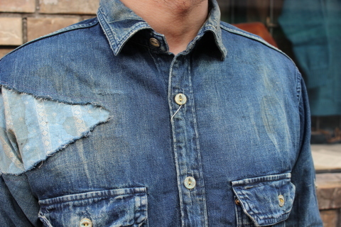 ANACHRONORM \"DAMAGED DENIM WORK SHIRT\" ご紹介_f0191324_08093806.jpg