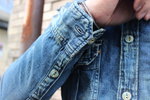 ANACHRONORM \"DAMAGED DENIM WORK SHIRT\" ご紹介_f0191324_08095989.jpg