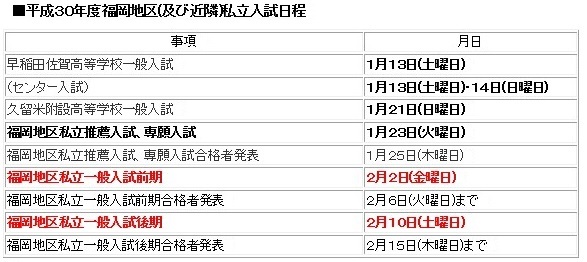 2018年度 福岡県(福岡地区)高校入試日程_d0116009_15151784.jpg