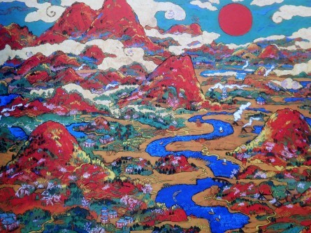 絹谷幸二 色彩とイメージの旅 京都国立近代美術館 川沿いのラプソディ