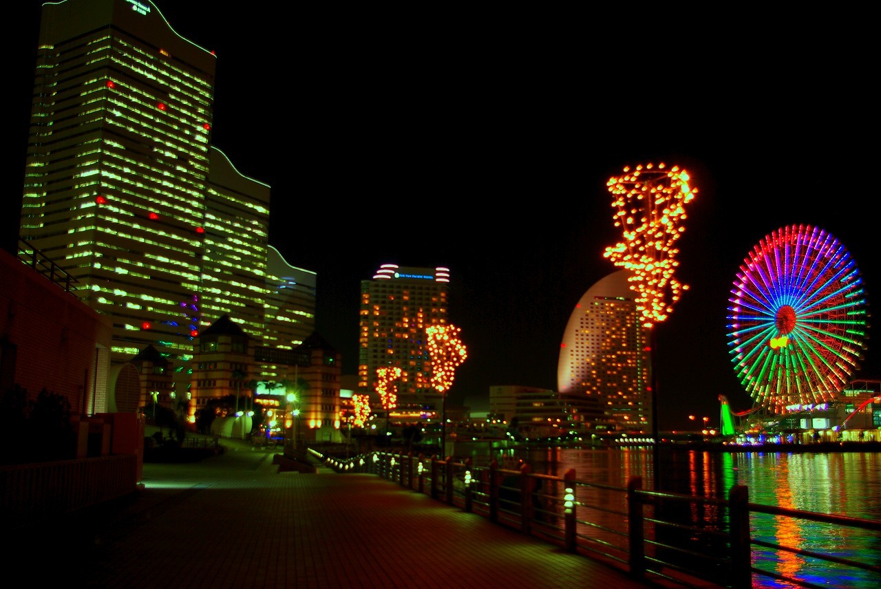 横浜　桜木町　花火　夜景_b0083855_14265301.jpg