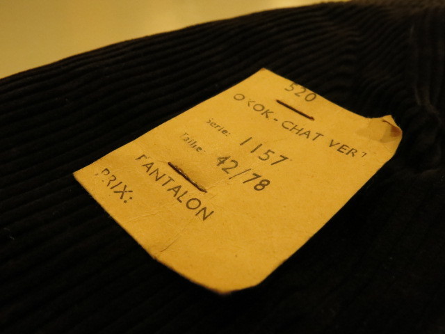 \"DEAD STOCK 1930\'S FRENCH CORDUROY TROUSERS\"ってこんなこと。_c0140560_13515094.jpg