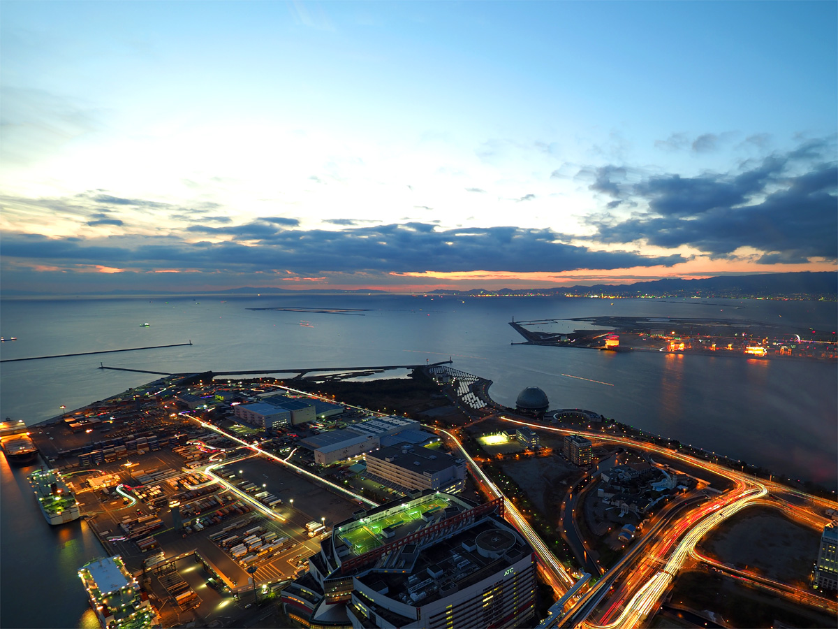 咲洲コスモタワーからの夜景（ライブコンポジット）_d0283373_45082.jpg