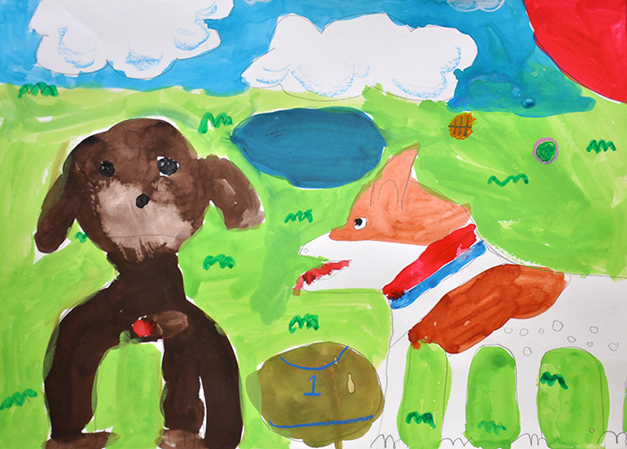 児童画クラス 犬を描こう!_b0212226_11070514.jpg
